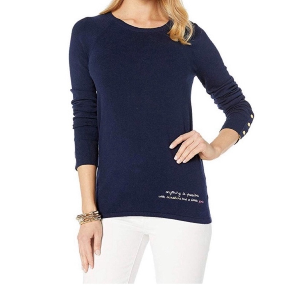 brand new lilly Pulitzer sweater “Dinah sweater” size xs, still has tags, navy